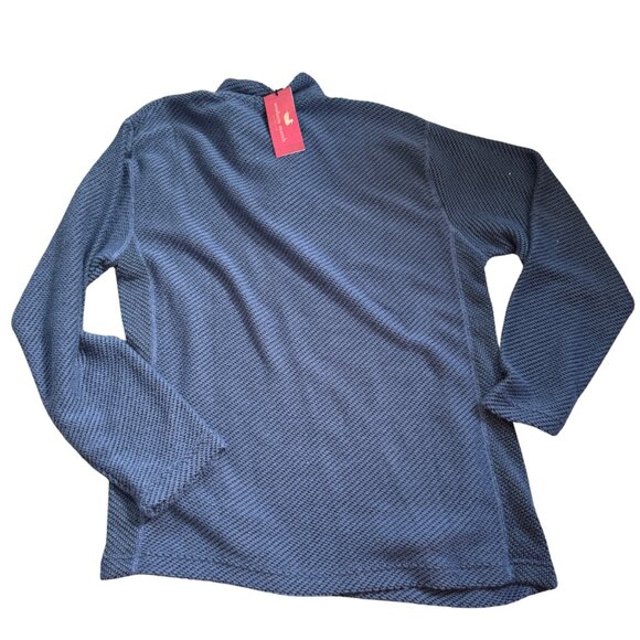 Southern Marsh Pullover Mens S Blue Pawleys Rope 1/4 Snap Knit Aztec Mock Neck - Picture 8 of 8